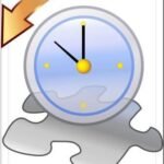 Analog clock sitting atop a puzzle piece.